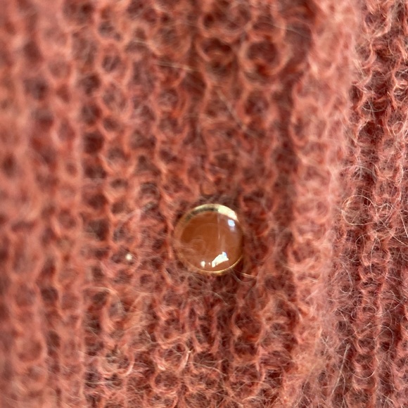 🍁 Aritzia Wilfred Front To Back red brown orange mohair alpaca cardigan sweater - Picture 5 of 8